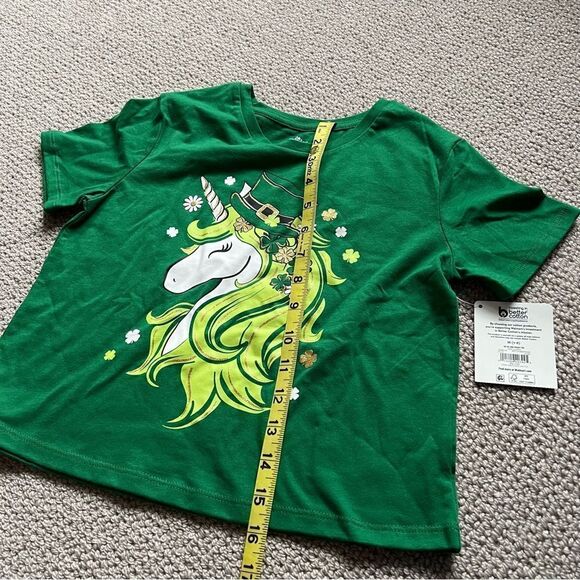 🍭6/$30 New Way to Celebrate St. Patrick’s Day Unicorn Short Sleeve Tee M 7/8 - Picture 2 of 5